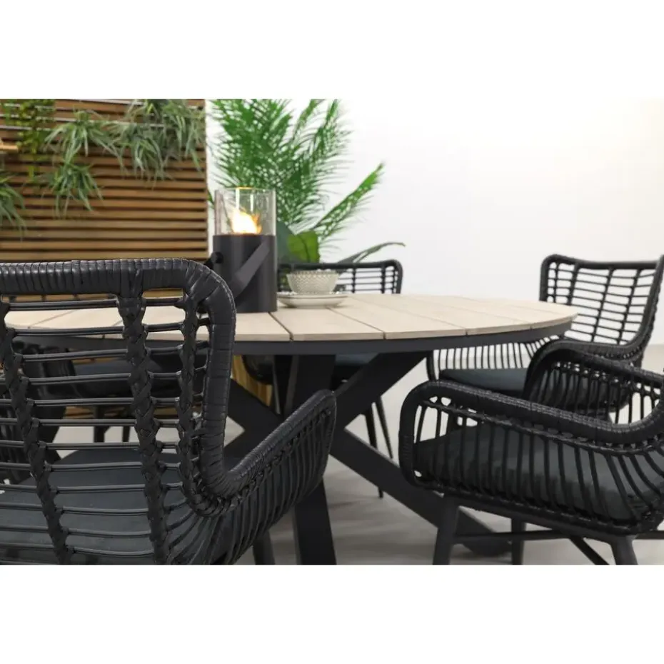 Garden Impressions Edison 148 cm. - ronde tuinset / Jasmine black