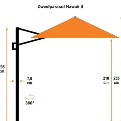 Garden Impressions Hawaii zweefparasol S Ø300 cm ecru