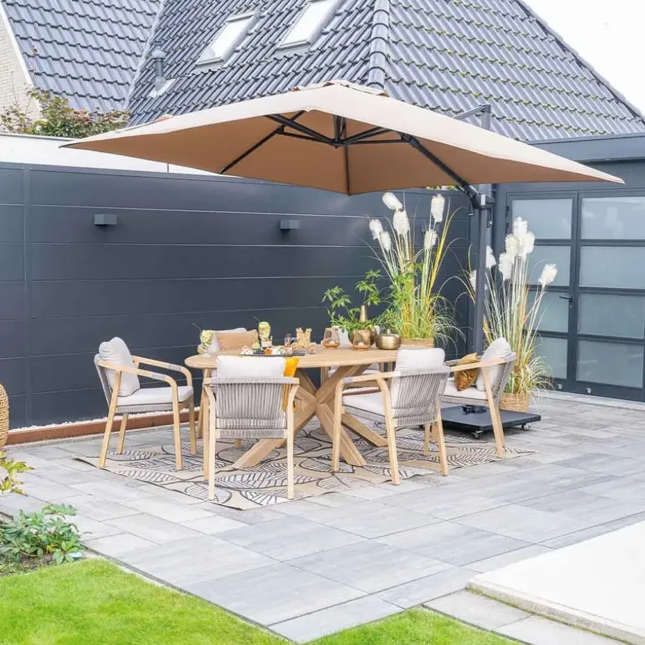 Garden Impressions Hawaii zweefparasol 300x300 c. black - taupe