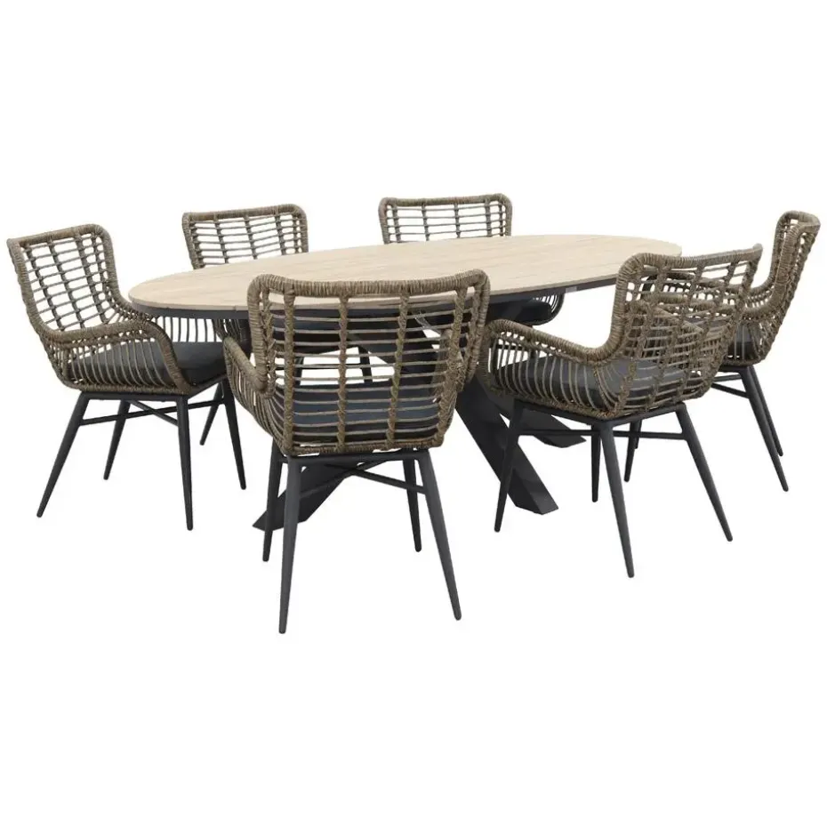 Garden Impressions Jasmine Natural/Edison 220x115 cm. - ovale tuinset