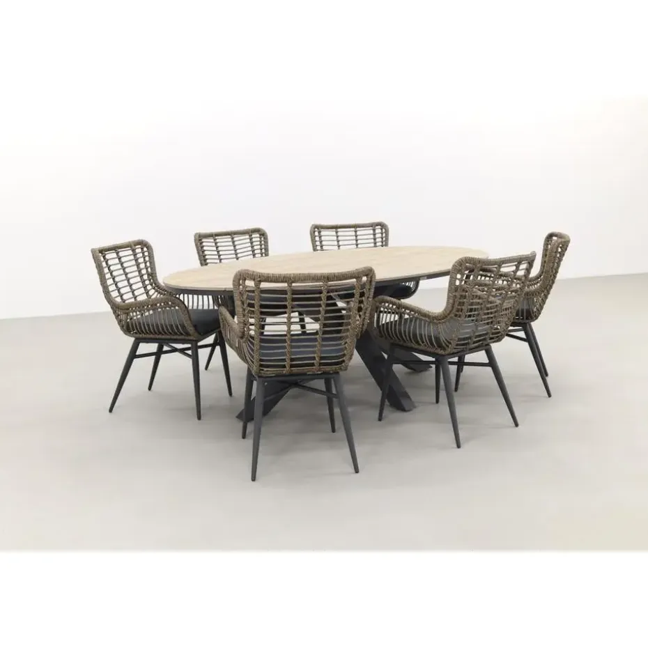Garden Impressions Jasmine Natural/Edison 220x115 cm. - ovale tuinset