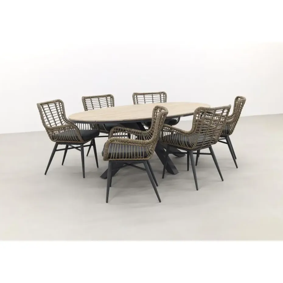 Garden Impressions Jasmine Natural/Edison 220x115 cm. - ovale tuinset