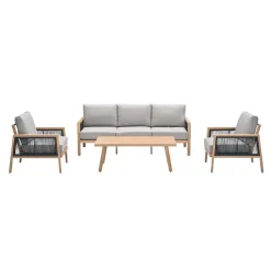 Garden Impressions San Capri loungeset 4-delig - light teak aluminium