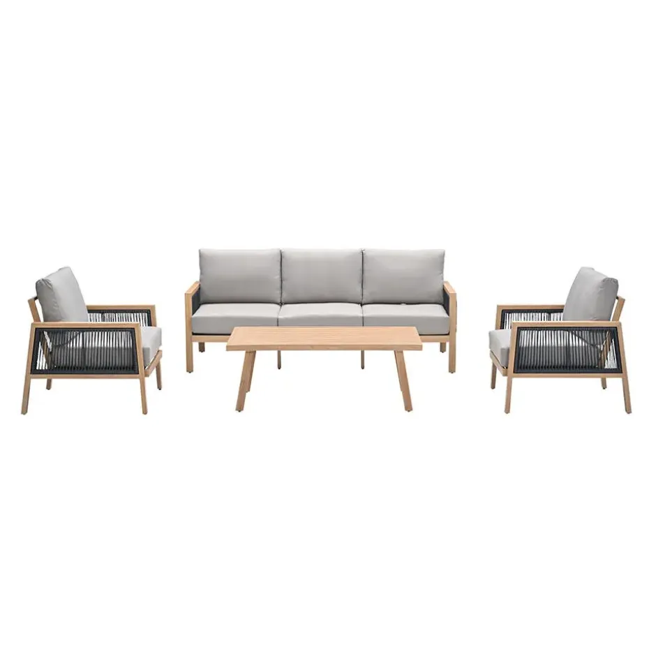 Garden Impressions San Capri loungeset 4-delig - light teak aluminium