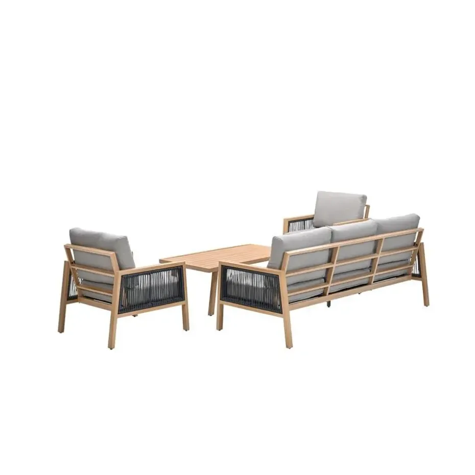 Garden Impressions San Capri loungeset 4-delig - light teak aluminium
