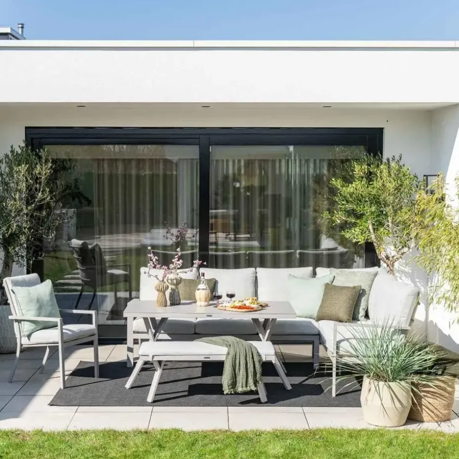 Garden Impressions Senja lounge dining set 4-delig rechts- valley sand