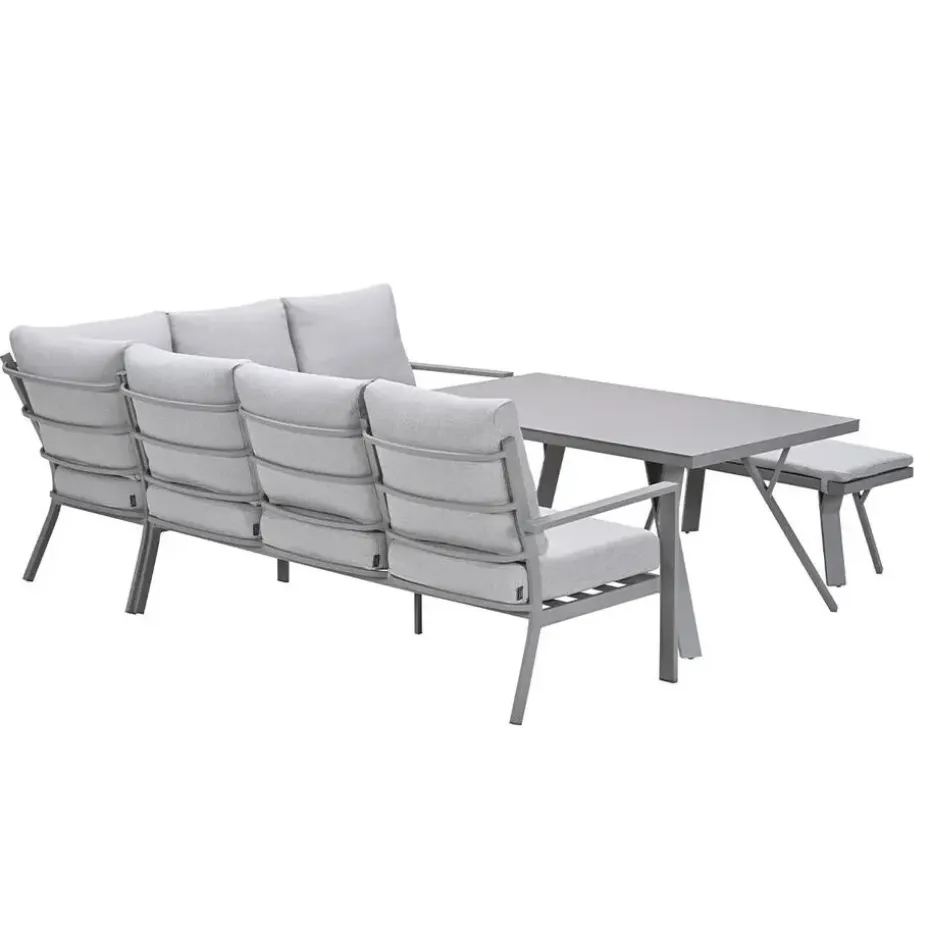 Garden Impressions Senja lounge dining set 4-delig rechts- valley sand