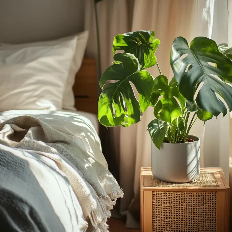 Gatenplant met plantenvoeding - Monstera deliciosa - Hoogte 70-80cm - ⌀21cm