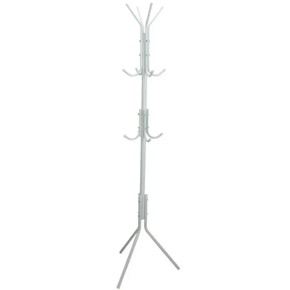 Gerimport Kapstok - wit - metaal - staand - 12 haken - 170 cm