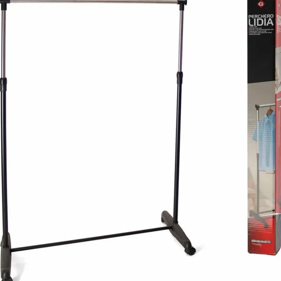 Gerimport Kledingrek - enkele stang - verrijdbaar - 90x160 cm
