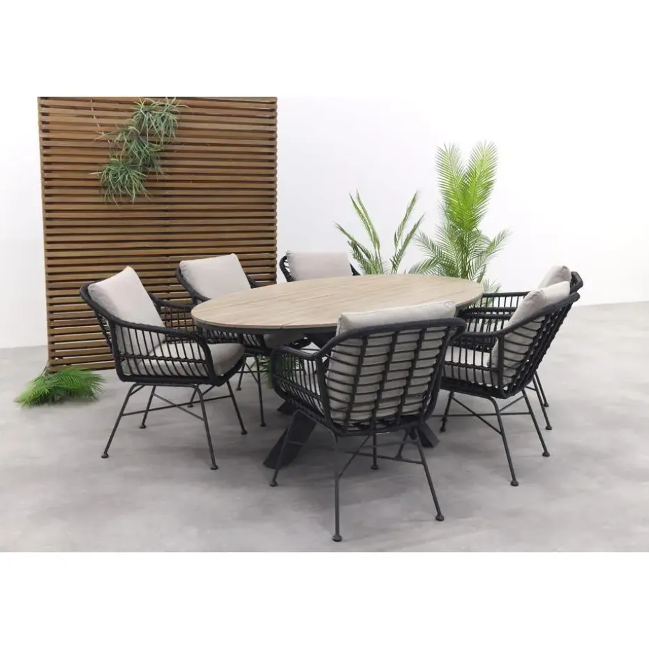 GI Margriet / Edison Ovale 6-delige Tuinset - 220 x 115 cm