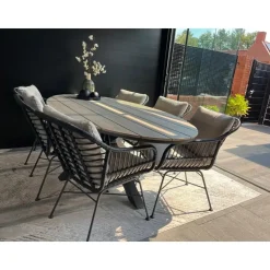GI Margriet / Edison Ovale 6-delige Tuinset - 220 x 115 cm