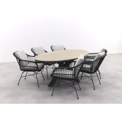 GI Margriet / Edison Ovale 6-delige Tuinset - 220 x 115 cm