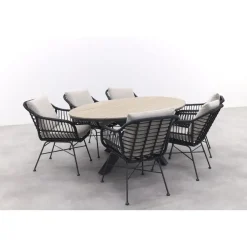 GI Margriet / Edison Ovale 6-delige Tuinset - 220 x 115 cm