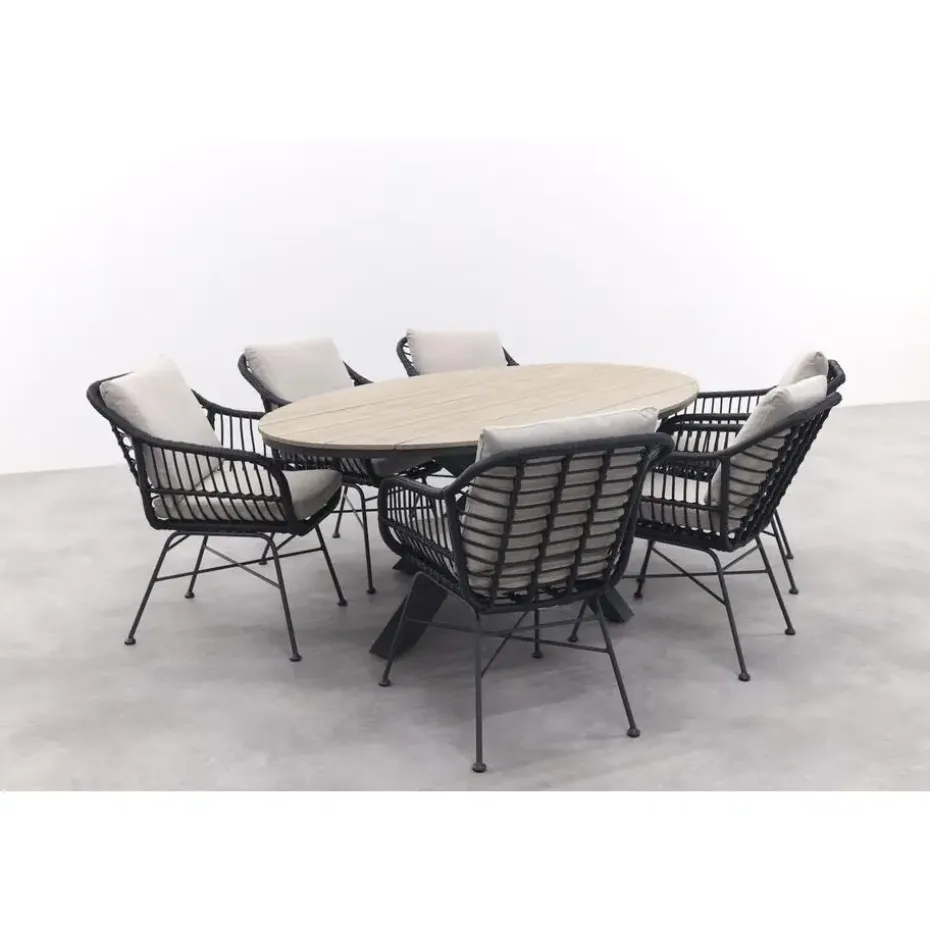 GI Margriet / Edison Ovale 6-delige Tuinset - 220 x 115 cm