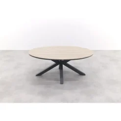 GI Margriet zwart/zand / Edison 180 x 115 cm. tafel - ovale tuinset