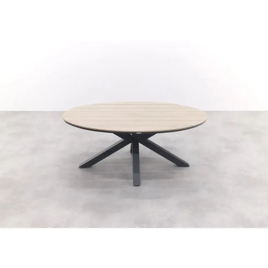GI Margriet zwart/zand / Edison 180 x 115 cm. tafel - ovale tuinset