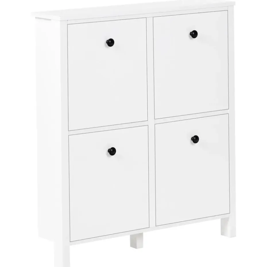 GIBSON - Schoenenkast 4 vakken - Wit - MDF