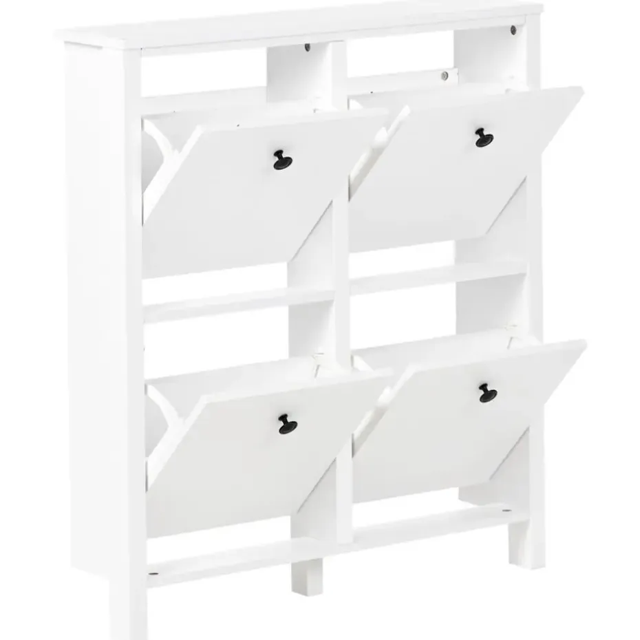 GIBSON - Schoenenkast 4 vakken - Wit - MDF