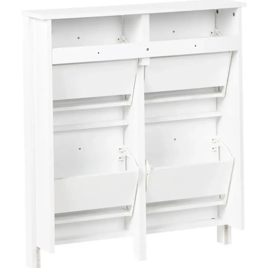 GIBSON - Schoenenkast 4 vakken - Wit - MDF