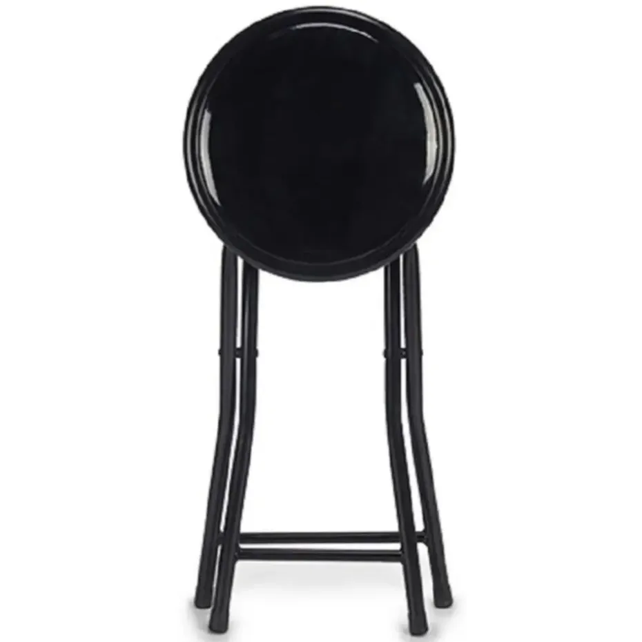 Giftdecor Bijzet krukje/stoel - Opvouwbaar - zwart - 45cm