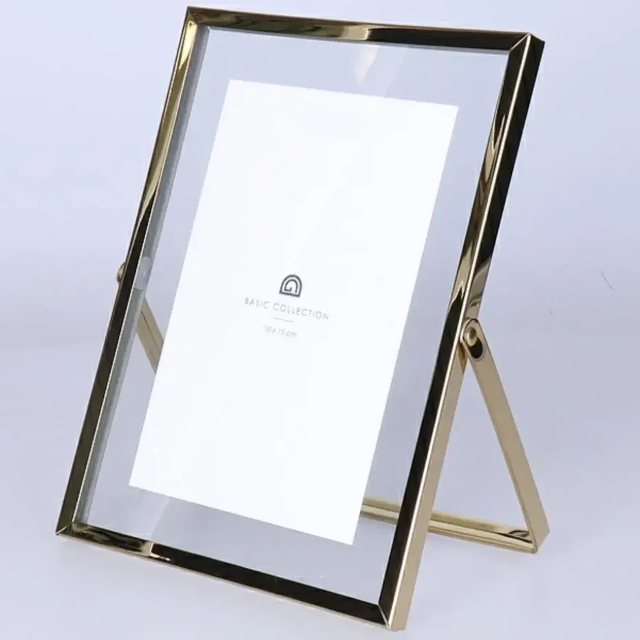 Giftdecor Fotolijstje - 10 x 15 cm - goud - metaal - modern