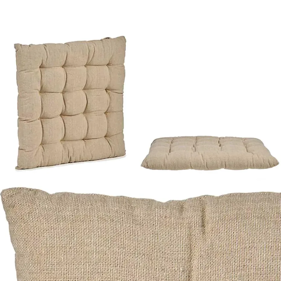 Giftdecor Stoelkussen - binnen/buiten - creme wit - 40 x 5cm