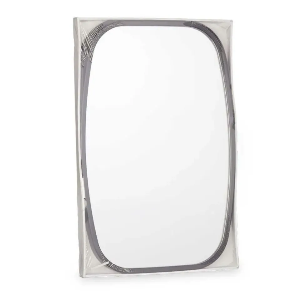 Giftdecor Wandspiegel aan koord - frame zwart - 43 x 65 cm