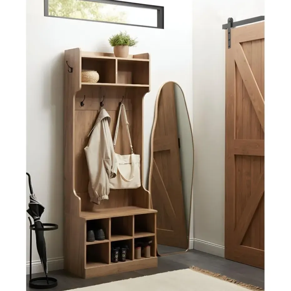GINDAGAI - Schoenenkast - Lichtbruin - Hout