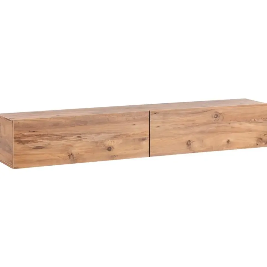 GLADSTONE - Wandgemonteerd TV-meubel - Bruin - 180 cm - Vezelplaat