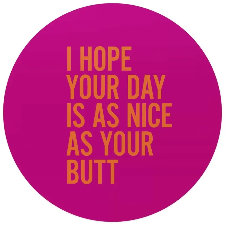 Glasschilderij Have a nice day - Ø 70cm - Roze