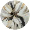 Glasschilderij Stijlvolle bloem - Ø 50cm - Beige
