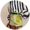 Glasschilderij Zomerse outfit - Ø 70cm - Groen