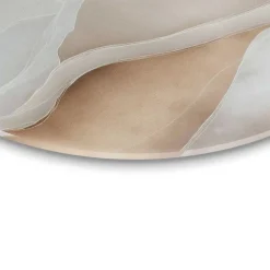 Glasschilderij Zon achter de bergen - Ø 50cm - Beige