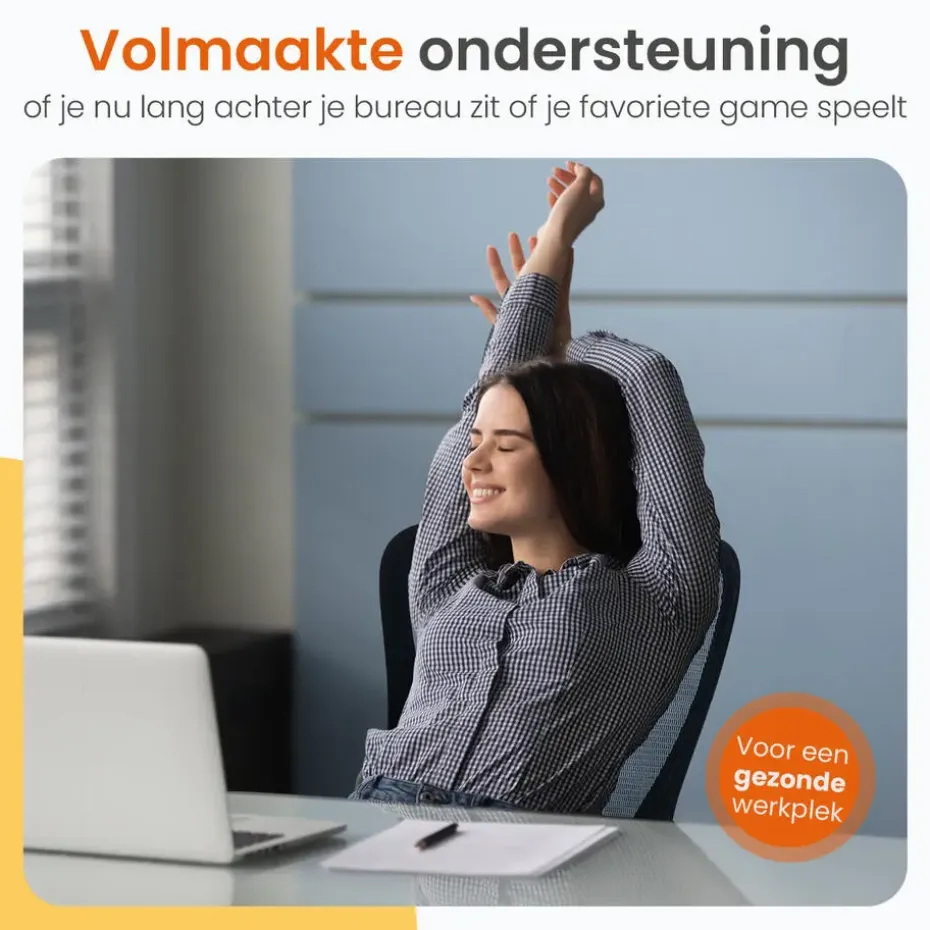 Goliving Ergonomisch bureaustoel - Verstelbaar - Op wieltjes - Zwart