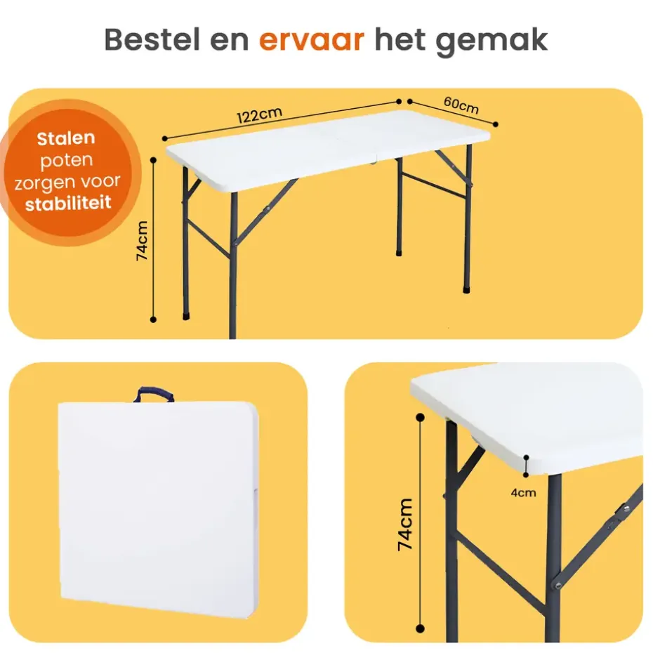 Goliving Inklapbare Tafel – Klaptafel – Campingtafel – Vouwtafel Buiten