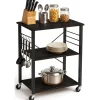 Goliving Keukentrolley - Keukenkast - Keukenrek - Keuken Organizer - Zwart