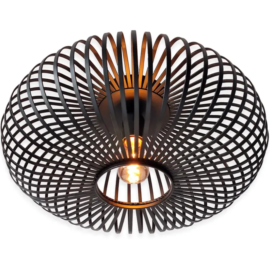 Goliving Plafondlamp - Plafonnière - E27 - Metaal - Ø 40 cm - Zwart