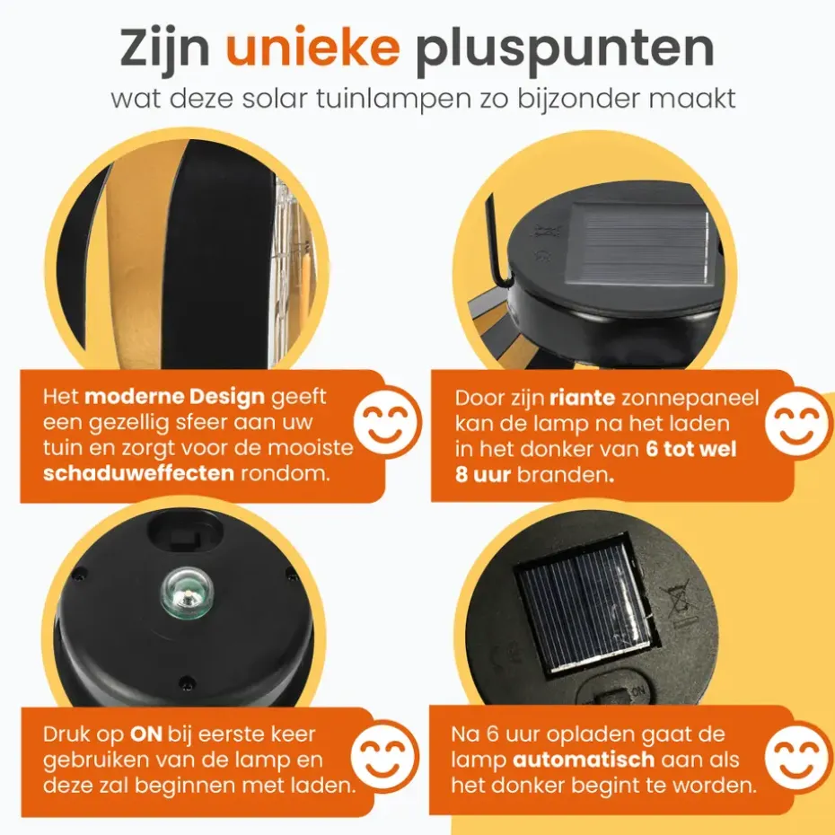 Goliving Solar Tafellamp Nova - 2 Stuks - LED Buitenverlichting Zonne-energie