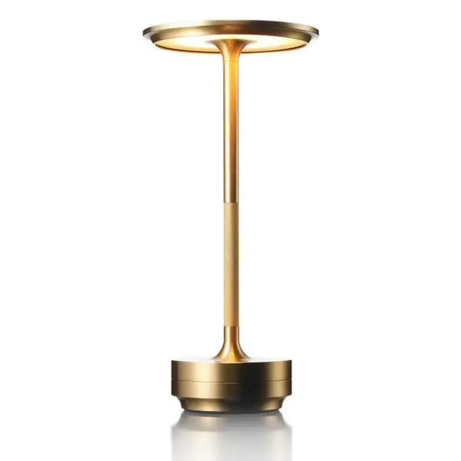 Goliving Tafellamp Op Accu - Oplaadbaar en Dimbaar - Hoogte 27 cm - Goud