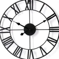 Goliving Wandklok Industrieel - Stil uurwerk - Metaal - Ø 60 cm - Zwart