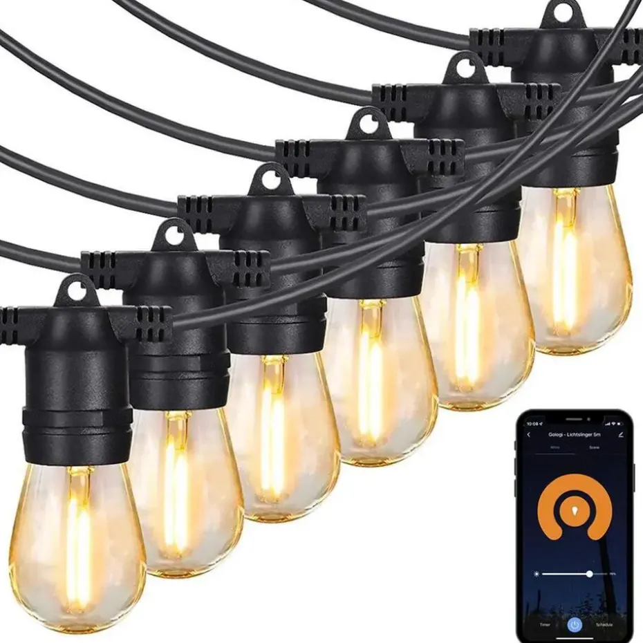 Gologi lichtsnoer buiten en binnen - Lichtslinger 10M - Tuinverlichting LED
