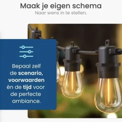 Gologi lichtsnoer buiten en binnen - Lichtslinger 10M - Tuinverlichting LED