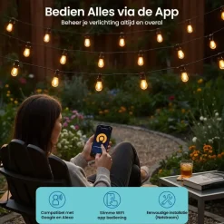 Gologi lichtsnoer buiten en binnen - Lichtslinger 10M - Tuinverlichting LED