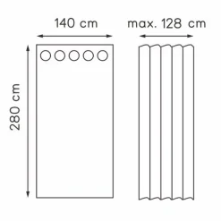 Gordijn Indy - zand - 140x280 cm (1 stuk)