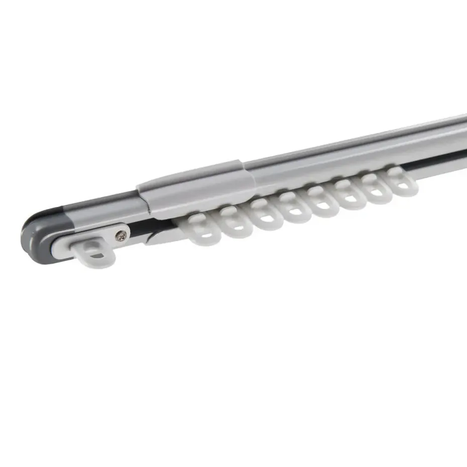 Gordijnrail - uitschuifbaar - van 145 tot 270 cm - aluminium - gebroken wit