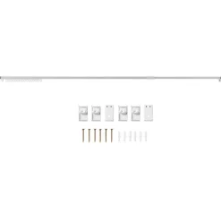 Gordijnrail - uitschuifbaar - van 145 tot 270 cm - aluminium - gebroken wit