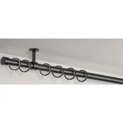 Gordijnroede 120cm - zwart metaal - Ø28mm (1209050)