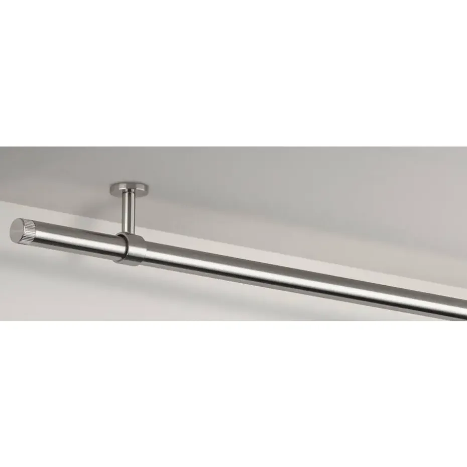 Gordijnroede 120cm grijs rvs - Ø28mm (1209047)