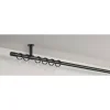 Gordijnroede 120cm zwart metaal - Ø16mm (1209076)